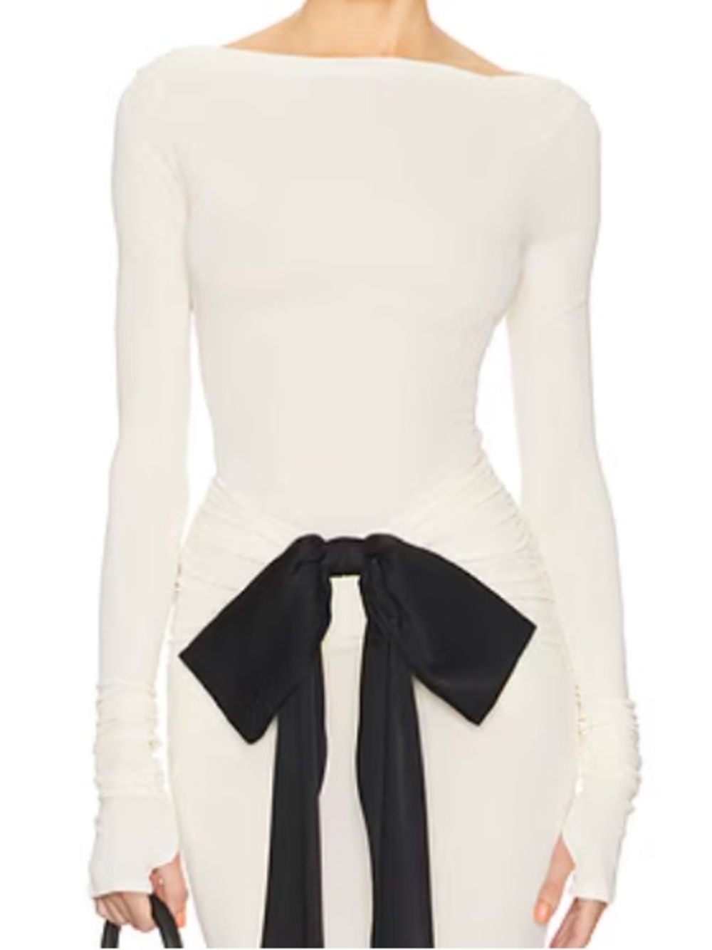 Matte Jersey Long Sleeve Top in Swiss Cream
